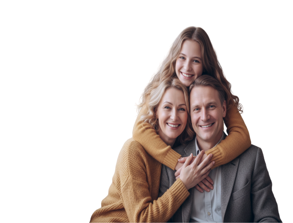 Семья — родители с дочерью